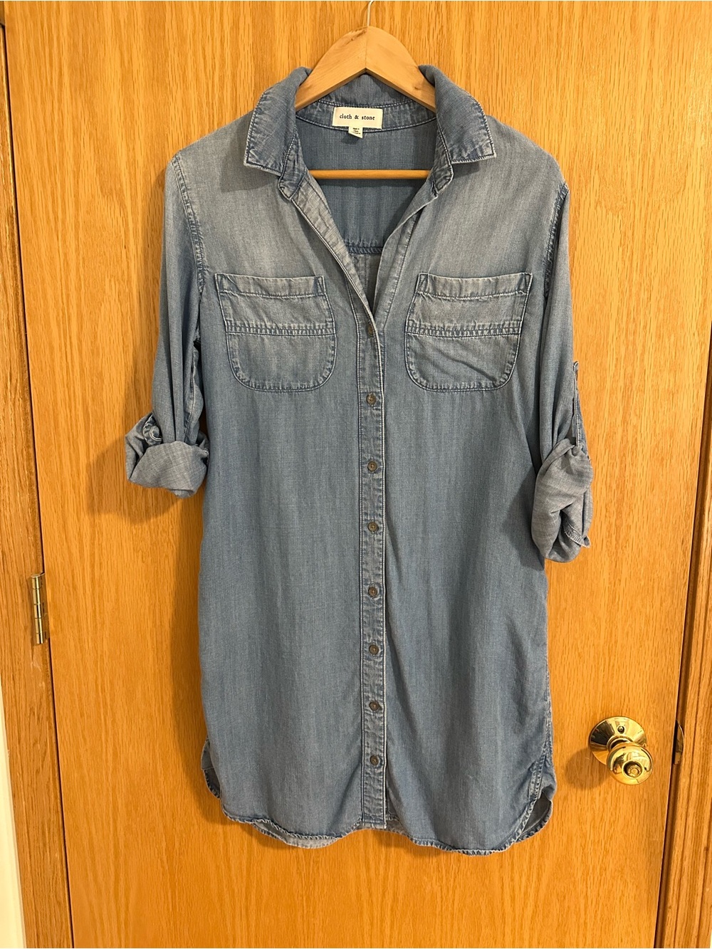 Anthropologie Cloth & Stone Light Wash Shirt Dress